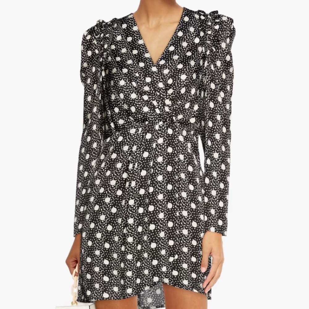 Roxane Polka Dot Faux Wrap Dress